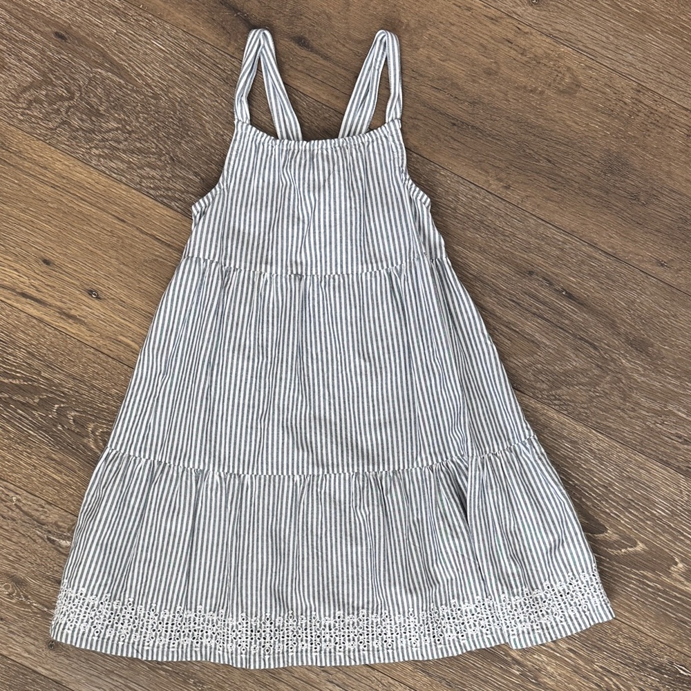 Old Navy Blue & White Striped Tiered Sundress for Girls